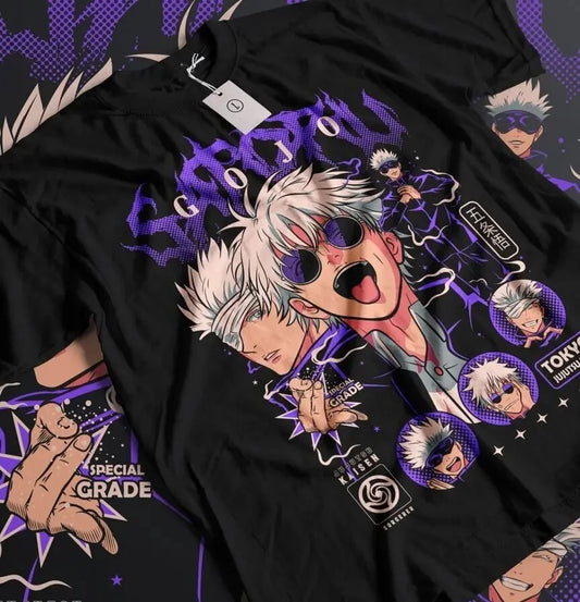 Gojo Satoru T-Shirt Jujutsu Kaisen Mahito Anime Horror Funny Gift Shirt All Size Oversized Graphic T Shirts